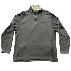 Timberland Quarter Zip Brown Fleece Pullover Long Sleeve Sweater Size Large